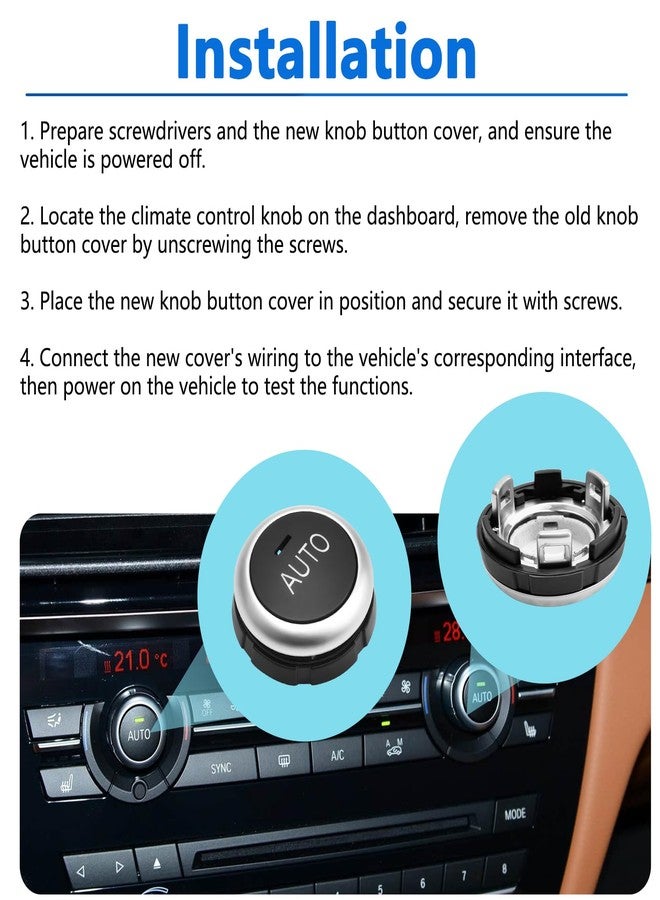 Automkt غطاء زر التحكم في مكيف الهواء من Automkt، أمامي وخلفي، مناسب لسيارات BMW X5 موديلات 2014-2018 وX6 موديلات 2014-2019، بديل للرقم 61319393931 - Image 5